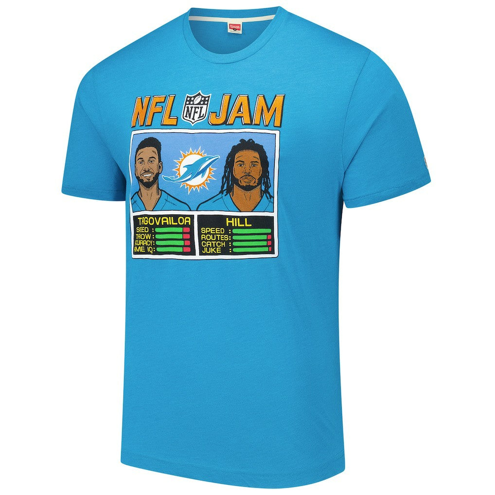 Tua Tagovailoa & Tyreek Hill  Homage Unisex NFL Jam Tri-Blend T-Shirt - Miami Dolphins