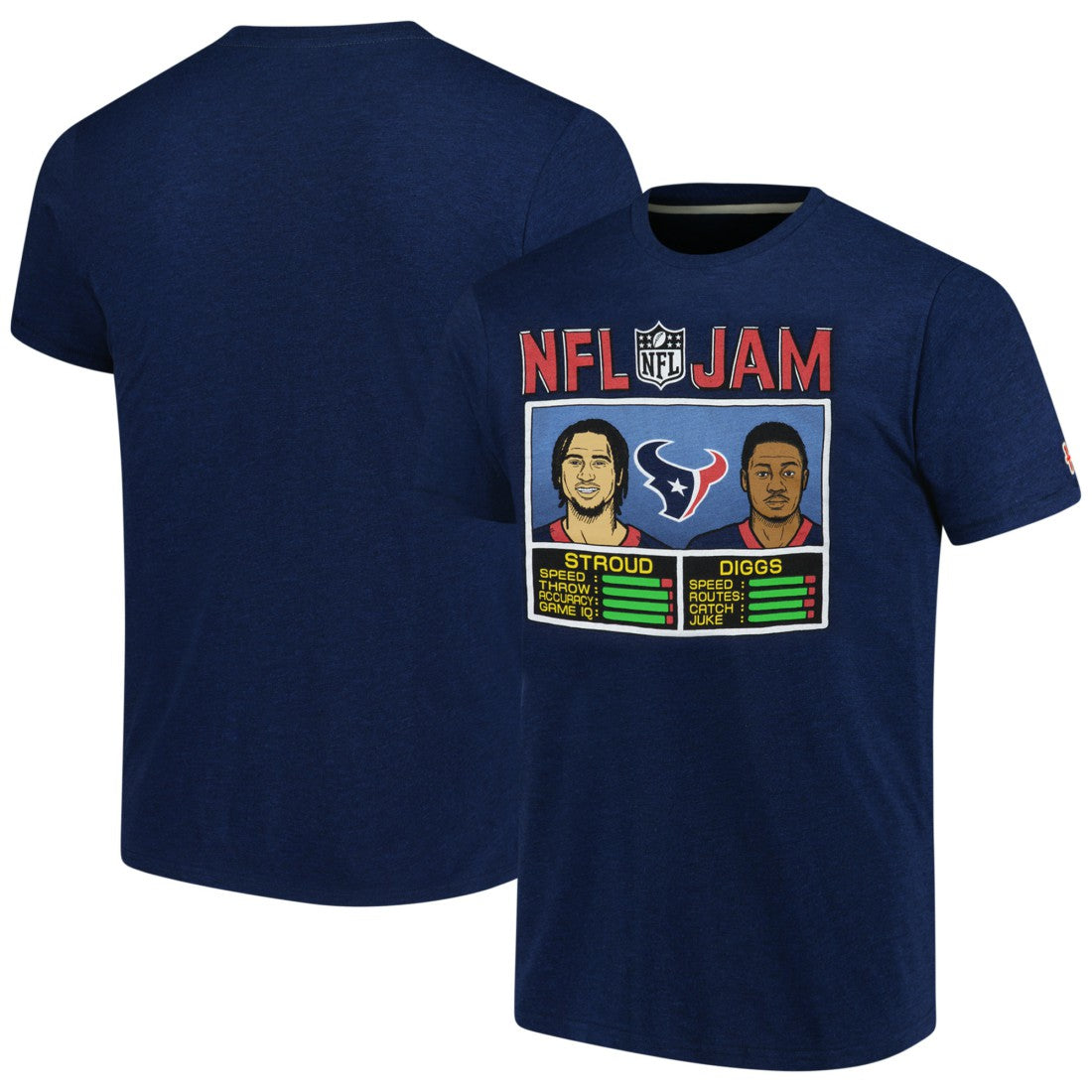 C.J. Stroud & Stefon Diggs  Homage Unisex NFL Jam Tri-Blend T-Shirt - Houston Texans