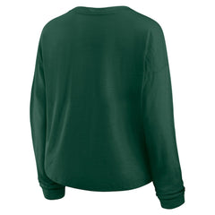 NHL Green Minnesota Wild Fanatics Women's Oversized All Out Effort Long Sleeve Henley T-Shirt