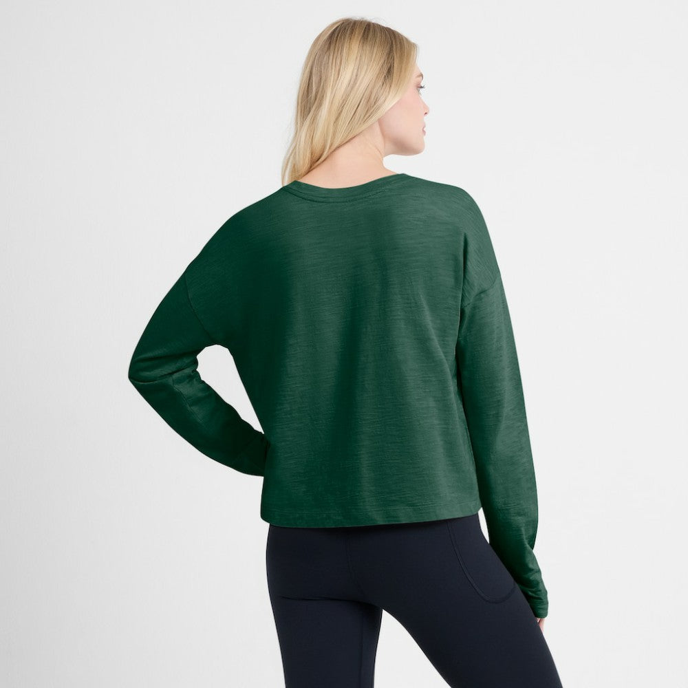 NHL Green Minnesota Wild Fanatics Women's Oversized All Out Effort Long Sleeve Henley T-Shirt