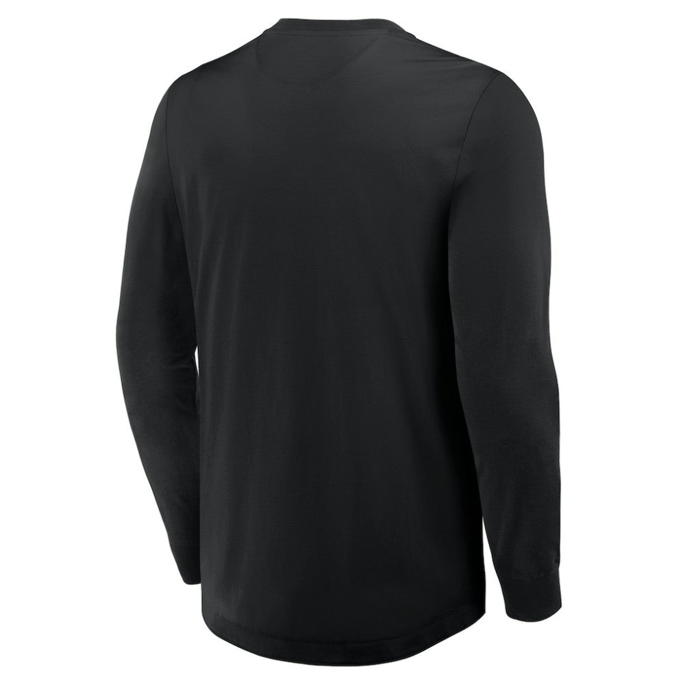 NHL Black Pittsburgh Penguins Fanatics Adrenaline Push Long Sleeve Henley Shirt