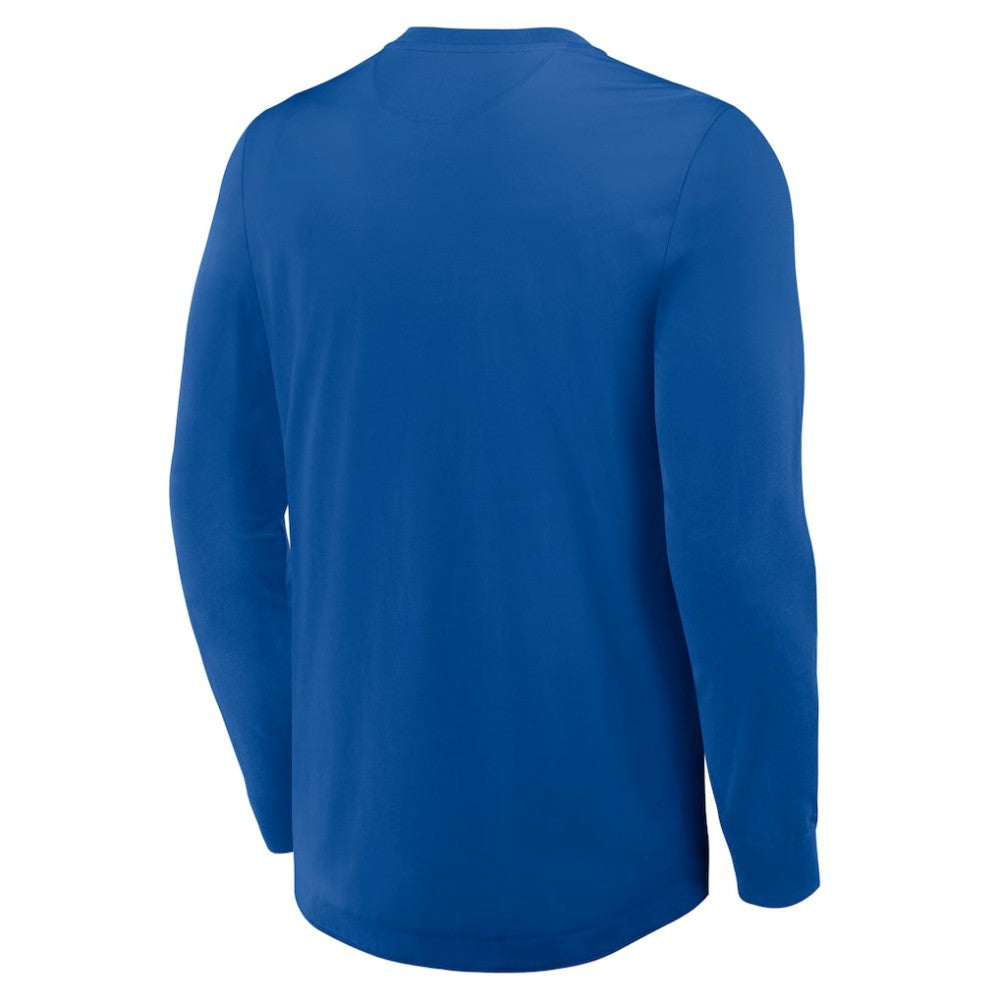 NHL Blue New York Rangers Fanatics Adrenaline Push Long Sleeve Henley Shirt