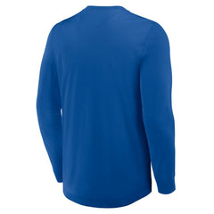 NHL Blue New York Rangers Fanatics Adrenaline Push Long Sleeve Henley Shirt