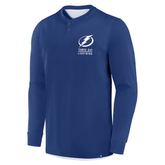 NHL Blue Tampa Bay Lightning Fanatics Adrenaline Push Long Sleeve Henley Shirt