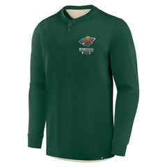 NHL Green Minnesota Wild Fanatics Adrenaline Push Long Sleeve Henley Shirt