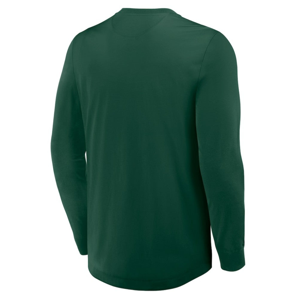 NHL Green Minnesota Wild Fanatics Adrenaline Push Long Sleeve Henley Shirt