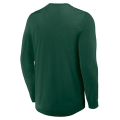 NHL Green Minnesota Wild Fanatics Adrenaline Push Long Sleeve Henley Shirt