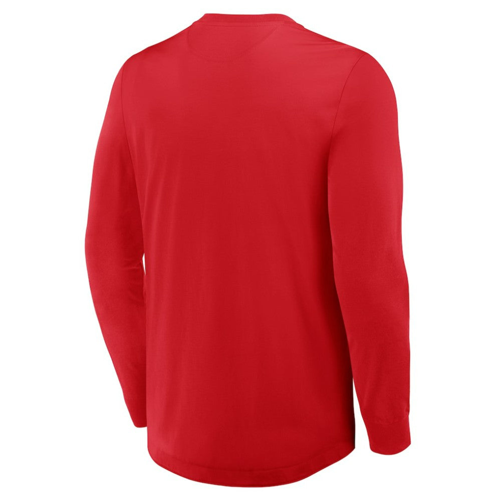NHL Red Carolina Hurricanes Fanatics Adrenaline Push Long Sleeve Henley Shirt