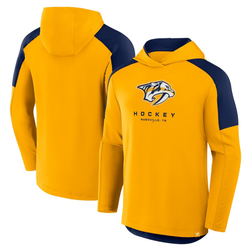 NHL Gold Nashville Predators Fanatics Meta Game Transitional Pullover Hoodie