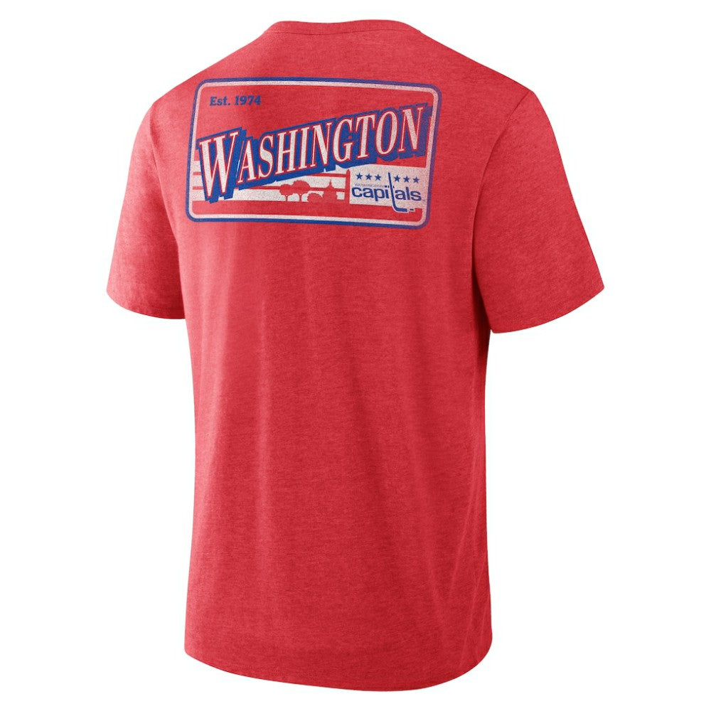 NHL Heather Red Washington Capitals Fanatics Fan Lanes Tri-Blend T-Shirt
