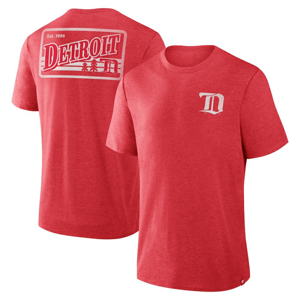 NHL Heather Red Detroit Red Wings Fanatics Fan Lanes Tri-Blend T-Shirt
