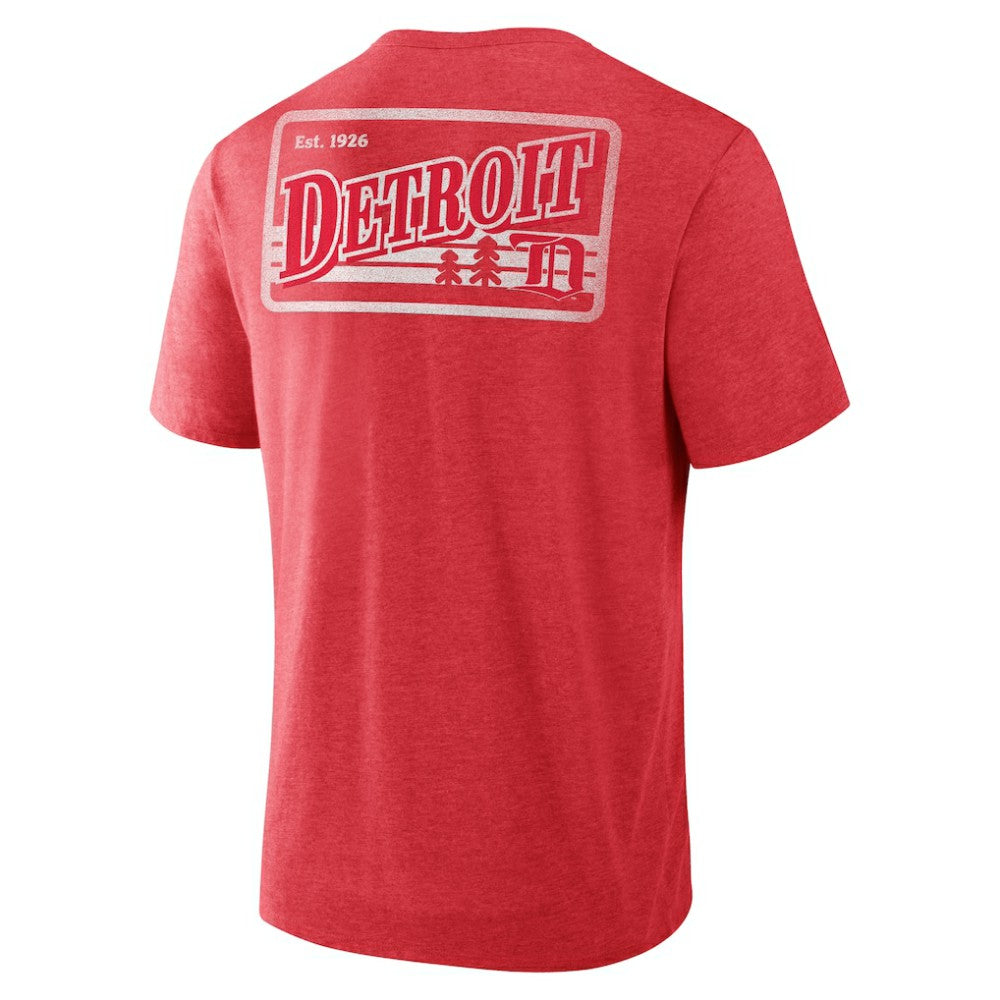 NHL Heather Red Detroit Red Wings Fanatics Fan Lanes Tri-Blend T-Shirt