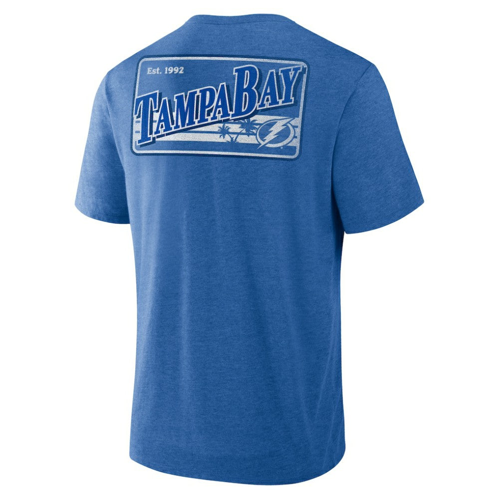 NHL Heather Blue Tampa Bay Lightning Fanatics Fan Lanes Tri-Blend T-Shirt