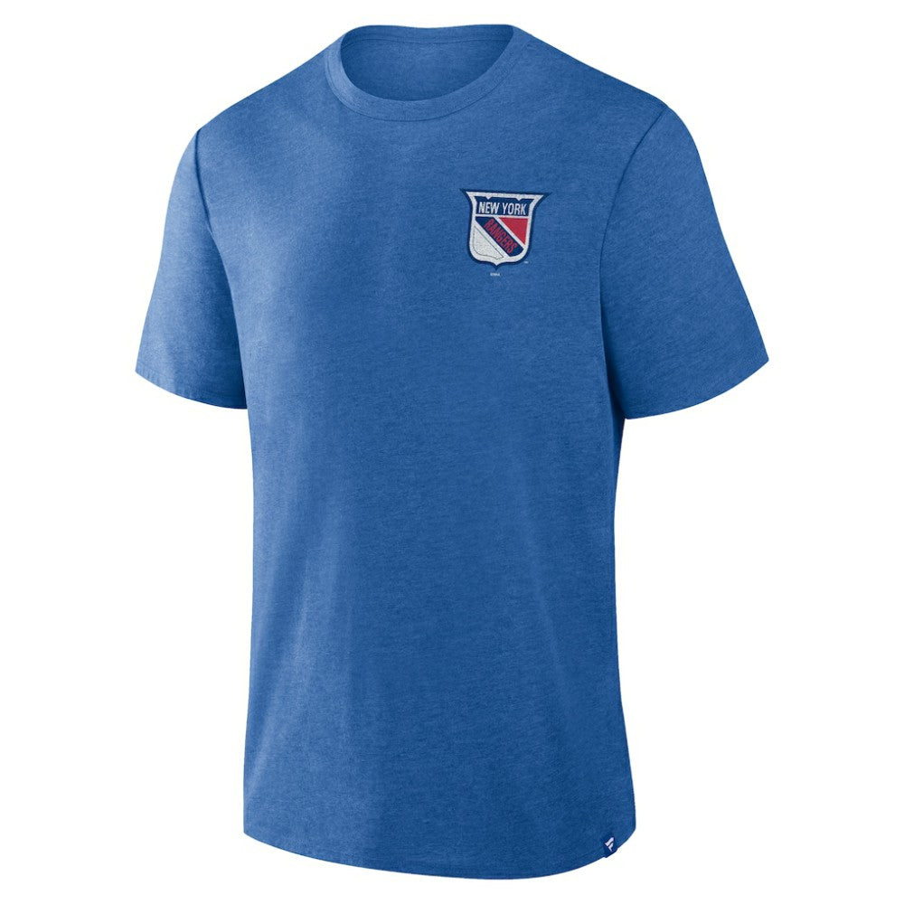 NHL Heather Blue New York Rangers Fanatics Fan Lanes Tri-Blend T-Shirt