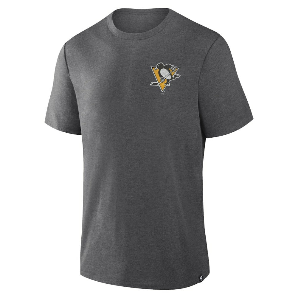 NHL Heather Charcoal Pittsburgh Penguins Fanatics Fan Lanes Tri-Blend T-Shirt