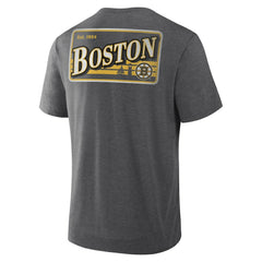 NHL Heather Charcoal Boston Bruins Fanatics Fan Lanes Tri-Blend T-Shirt