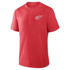 NHL Heather Red Detroit Red Wings Fanatics Fan Lanes Tri-Blend T-Shirt