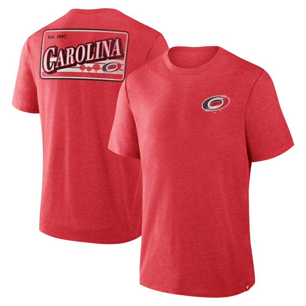 NHL Heather Red Carolina Hurricanes Fanatics Fan Lanes Tri-Blend T-Shirt