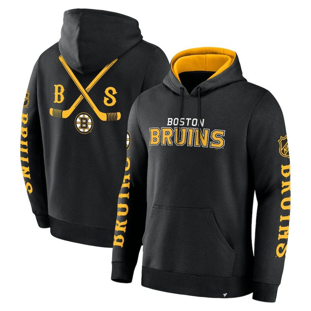 NHL Black Boston Bruins Fanatics Big City Legacy Fleece Pullover Hoodie