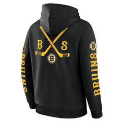 NHL Black Boston Bruins Fanatics Big City Legacy Fleece Pullover Hoodie