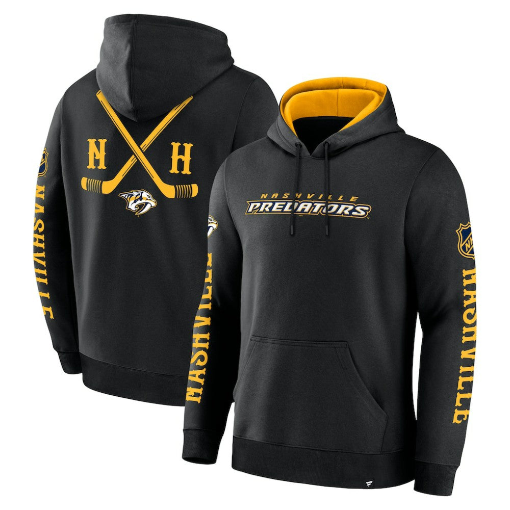 NHL Black Nashville Predators Fanatics Big City Legacy Fleece Pullover Hoodie