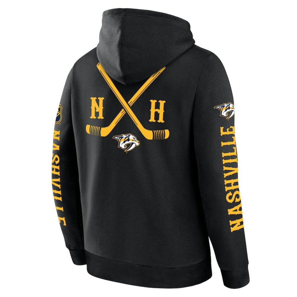 NHL Black Nashville Predators Fanatics Big City Legacy Fleece Pullover Hoodie