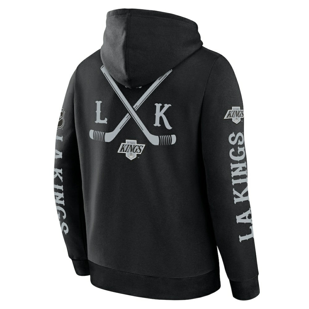 NHL Black Los Angeles Kings Fanatics Big City Legacy Fleece Pullover Hoodie
