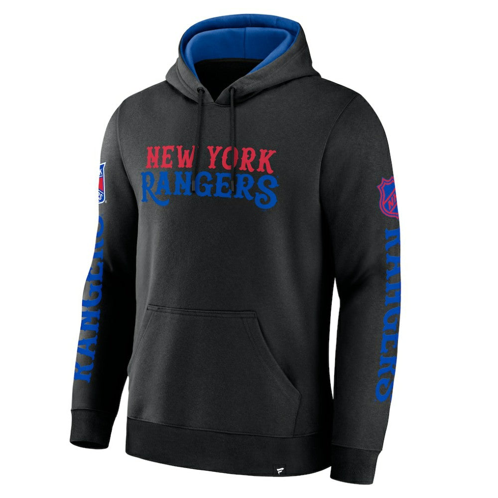 NHL Black New York Rangers Fanatics Big City Legacy Fleece Pullover Hoodie