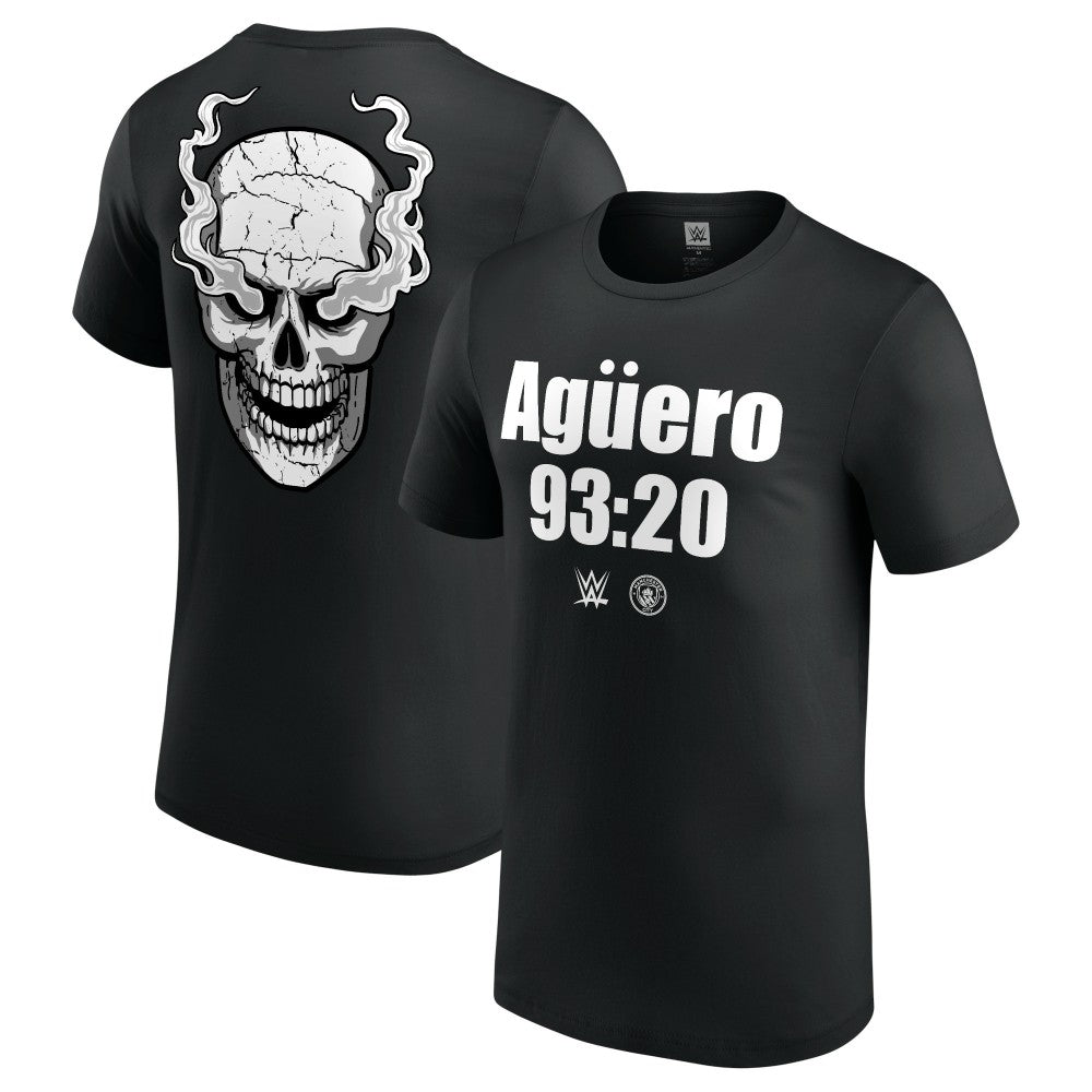 "Stone Cold" Steve Austin WWE x Manchester City Aguero 93:20 T-Shirt -  Black