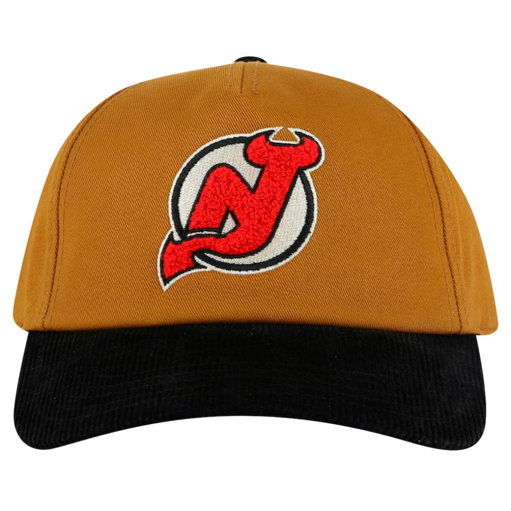 NHL Tan/Black New Jersey Devils American Needle Burnett Adjustable Hat