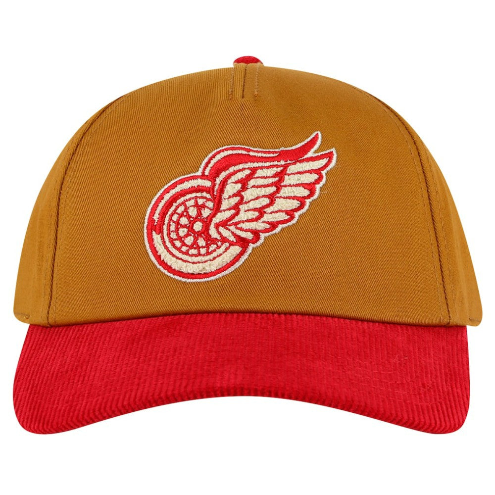 NHL Tan/Red Detroit Red Wings American Needle Burnett Adjustable Hat