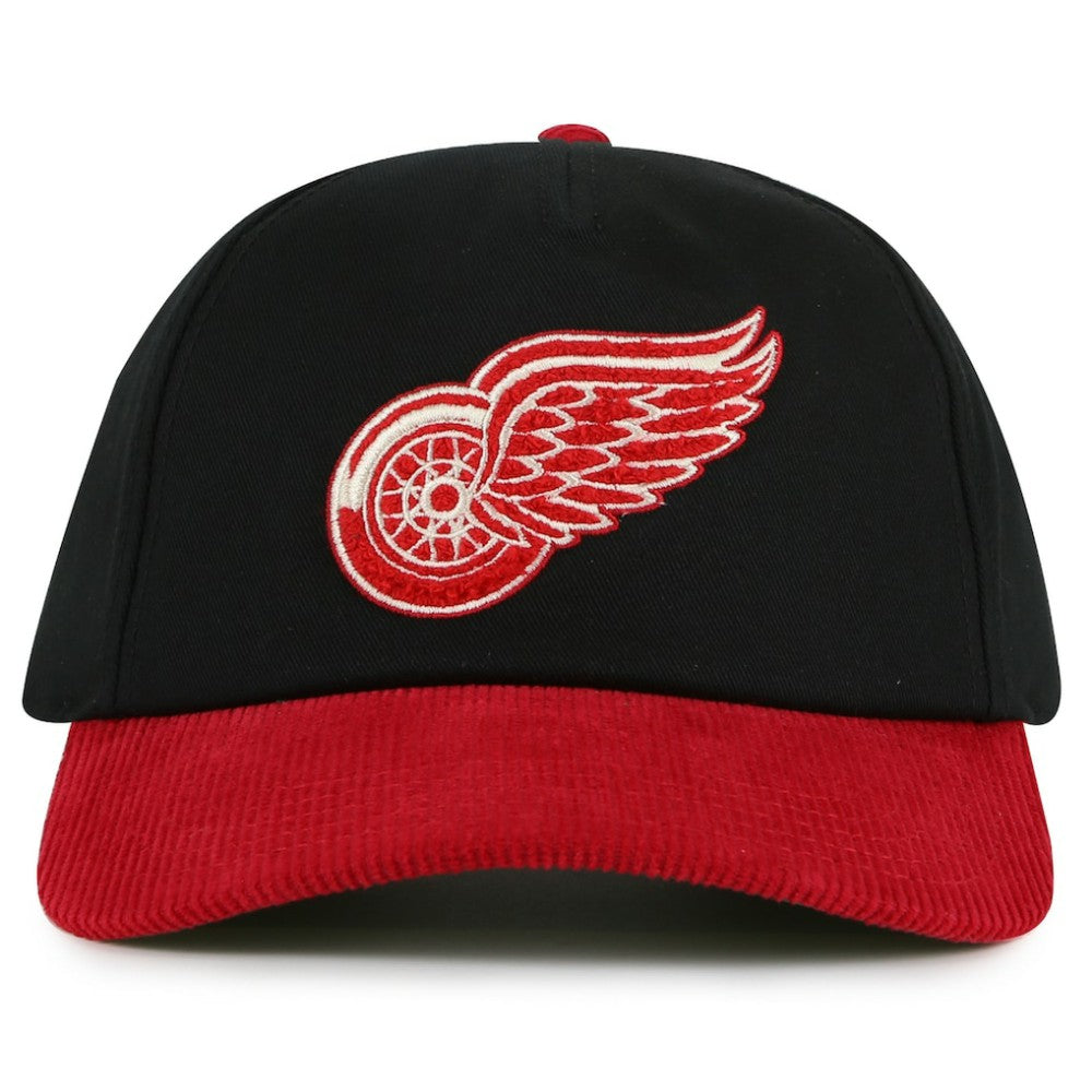 NHL Black/Red Detroit Red Wings American Needle Burnett Adjustable Hat