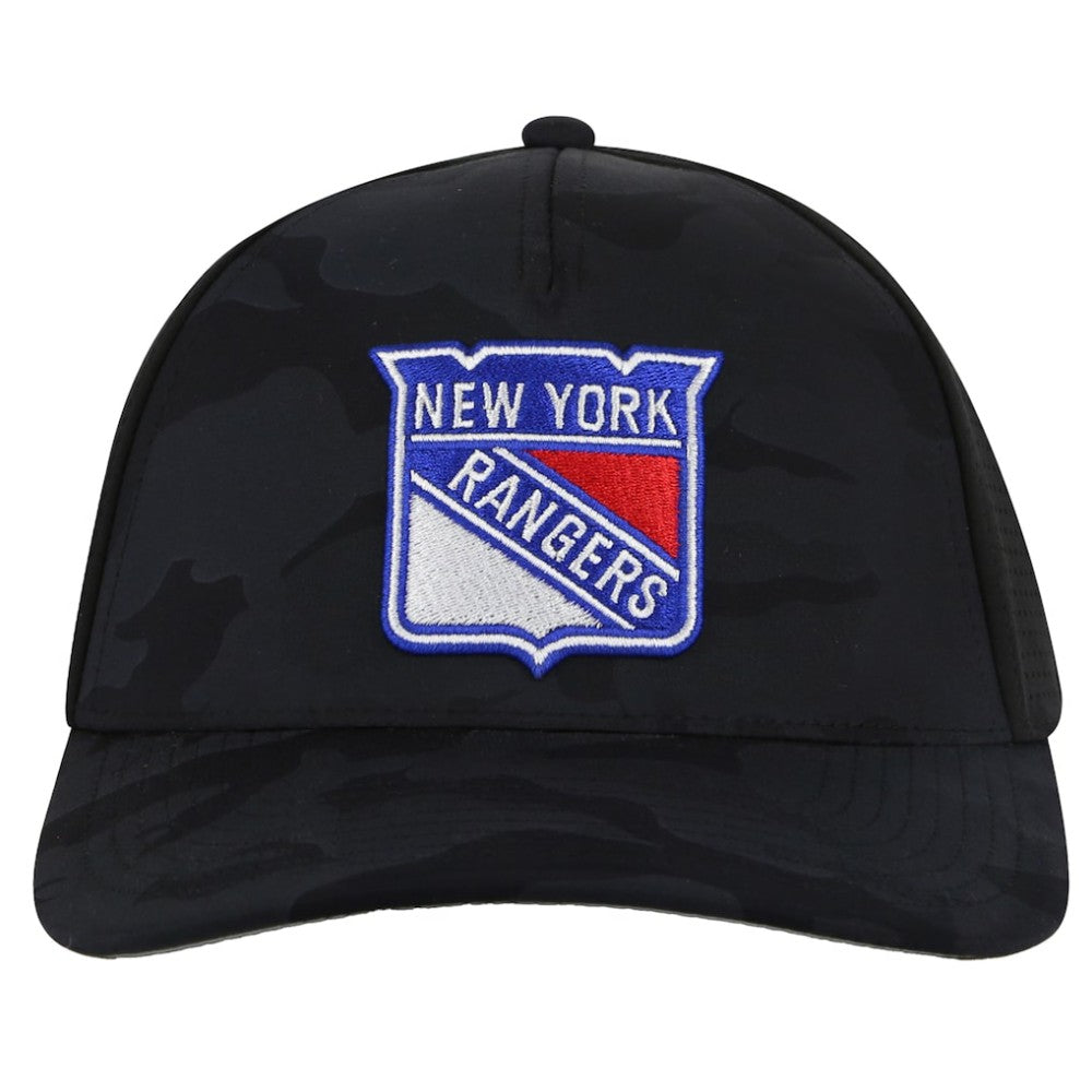NHL Black New York Rangers American Needle Valin Camo Super Tech Vented Adjustable Hat