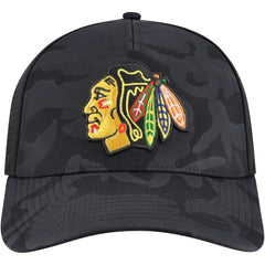 NHL Black Chicago Blackhawks American Needle Valin Camo Super Tech Vented Adjustable Hat