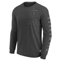 NBA Milwaukee Bucks Elements Future Ground Tonal Info Long Sleeve T-Shirt