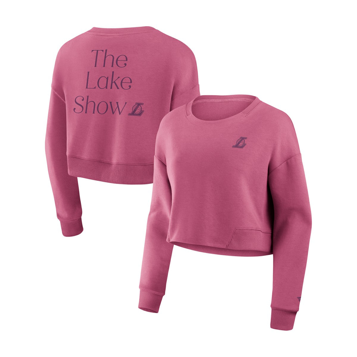 NBA Los Angeles Lakers Women's Studio Tri-Blend Cropped Pullover Sweatshirt