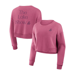 NBA Los Angeles Lakers Women's Studio Tri-Blend Cropped Pullover Sweatshirt
