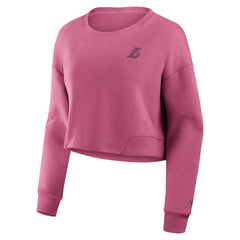NBA Los Angeles Lakers Women's Studio Tri-Blend Cropped Pullover Sweatshirt