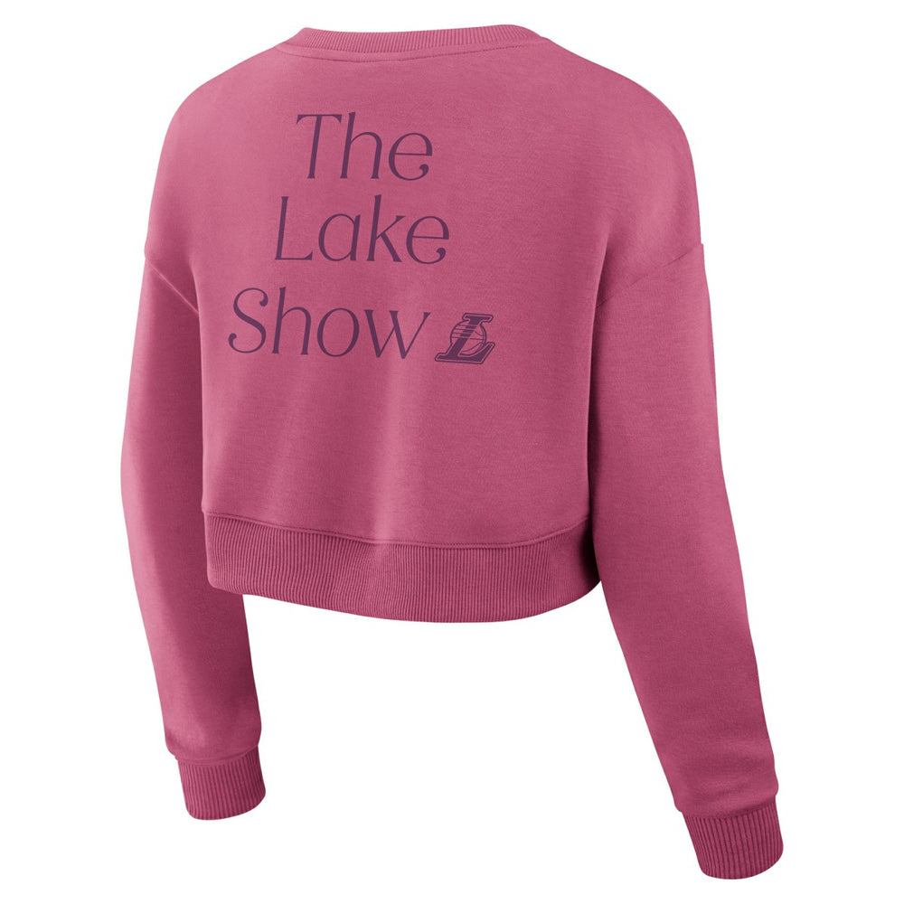 NBA Los Angeles Lakers Women's Studio Tri-Blend Cropped Pullover Sweatshirt