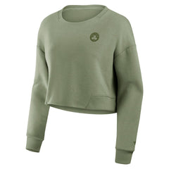 NBA Boston Celtics Women's Studio Tri-Blend Cropped Pullover Sweatshirt
