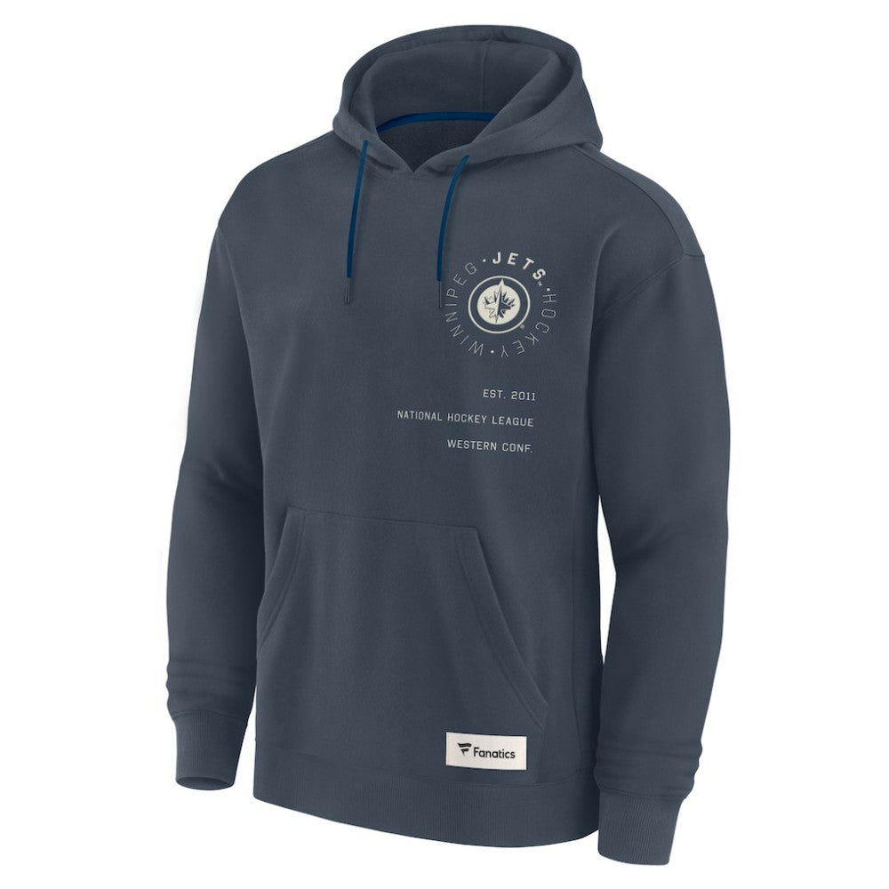 NHL Navy Winnipeg Jets Fanatics Future Ground Info Pullover Hoodie