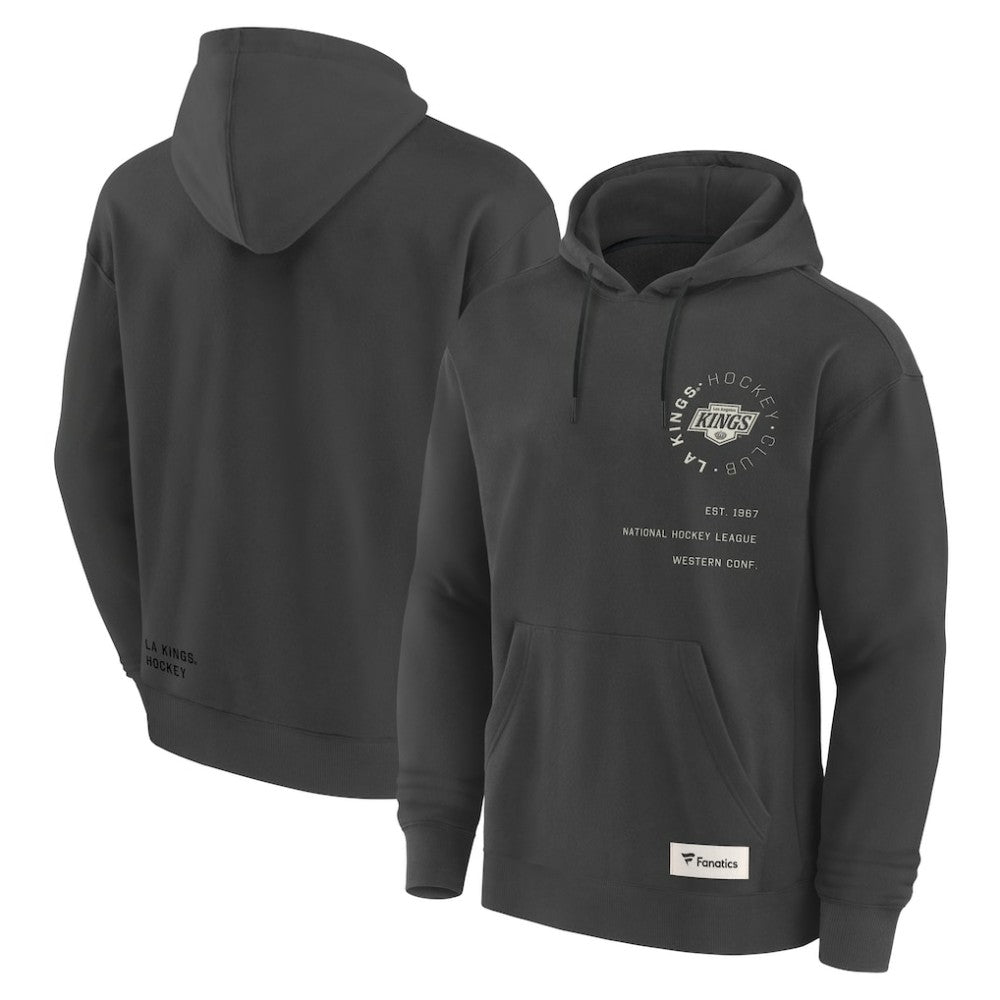 NHL Charcoal Los Angeles Kings Fanatics Future Ground Info Pullover Hoodie