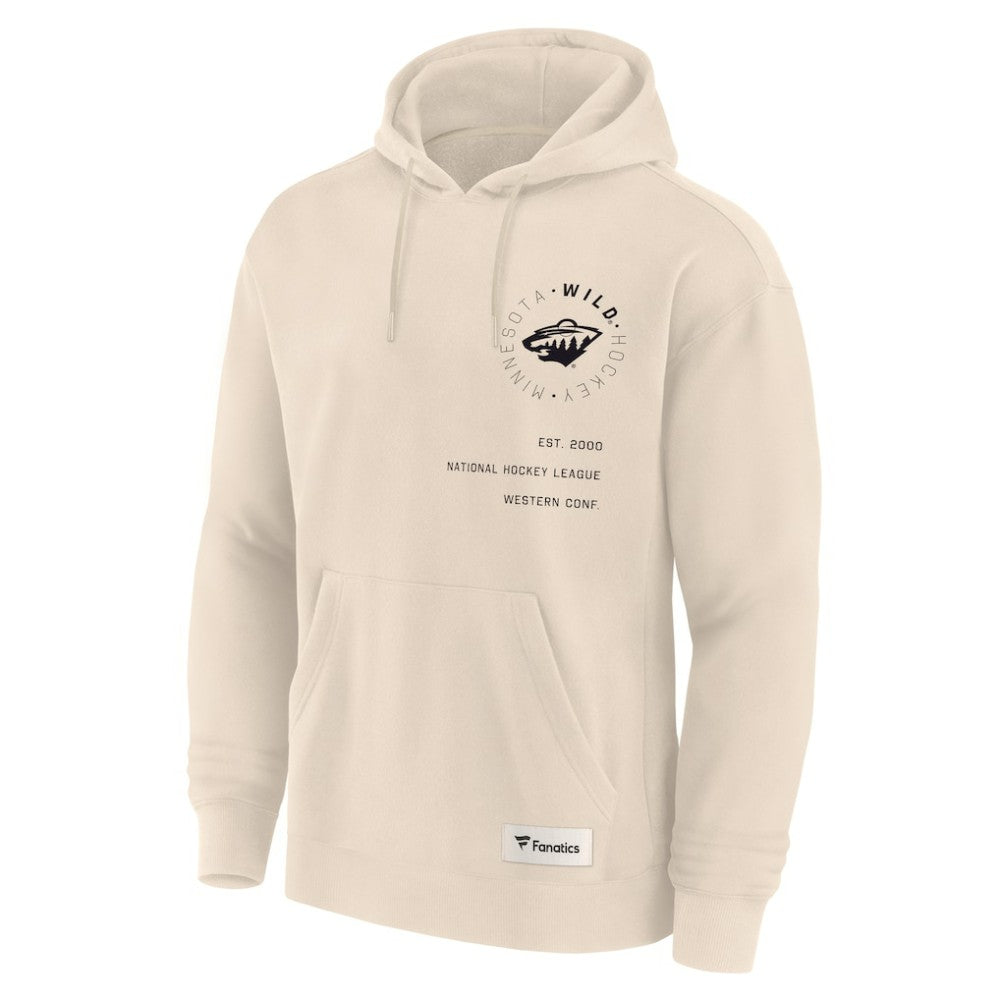 NHL Cream Minnesota Wild Fanatics Future Ground Info Pullover Hoodie