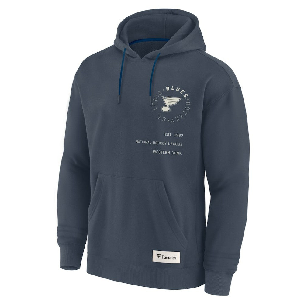 NHL Navy St. Louis Blues Fanatics Future Ground Info Pullover Hoodie