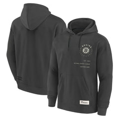 NHL Charcoal Boston Bruins Fanatics Future Ground Info Pullover Hoodie