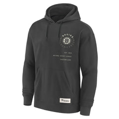 NHL Charcoal Boston Bruins Fanatics Future Ground Info Pullover Hoodie