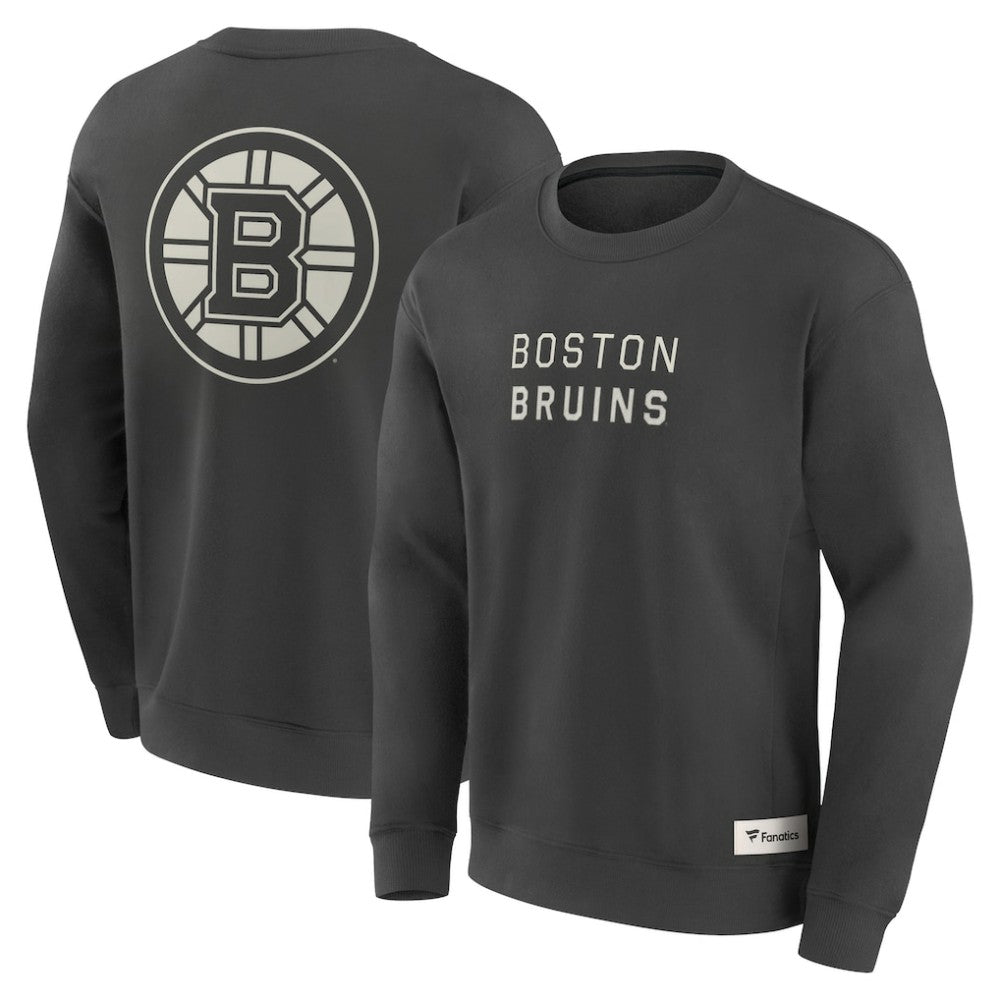 NHL Charcoal Boston Bruins Fanatics Elements Future Ground Lettering Pullover Sweatshirt