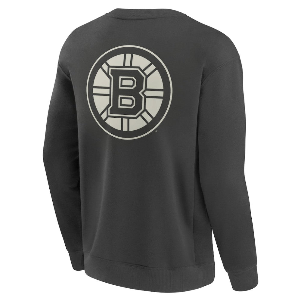 NHL Charcoal Boston Bruins Fanatics Elements Future Ground Lettering Pullover Sweatshirt