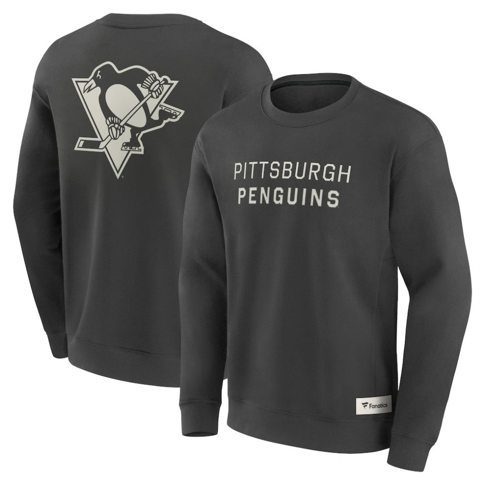 NHL Charcoal Pittsburgh Penguins Fanatics Elements Future Ground Lettering Pullover Sweatshirt