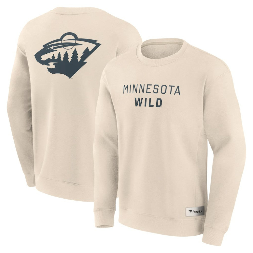 NHL Cream Minnesota Wild Fanatics Elements Future Ground Lettering Pullover Sweatshirt